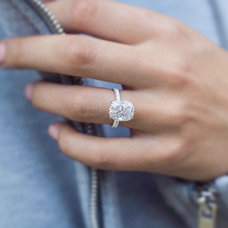 Elongated Cushion Diamond Ring