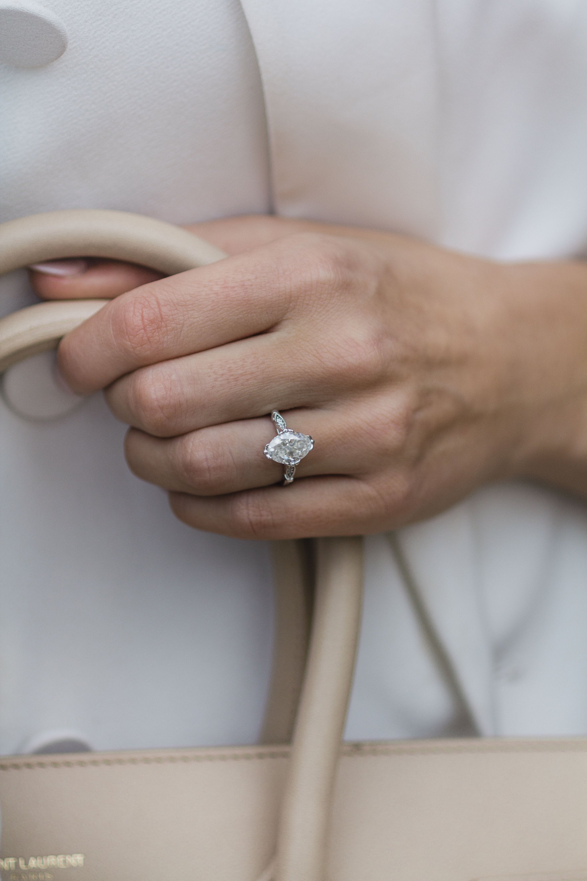Oval Moissanite Ring for Women