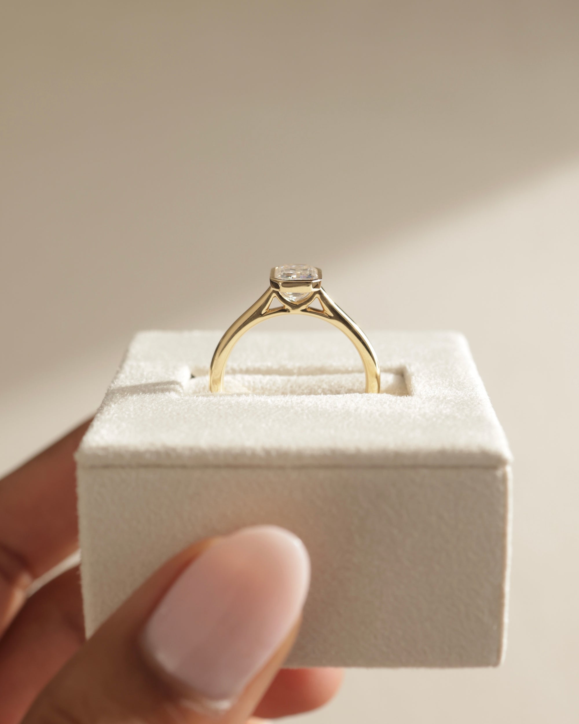 Bezel Set Moissanite Ring