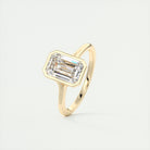 Emerald Cut Bezel Engagement Ring