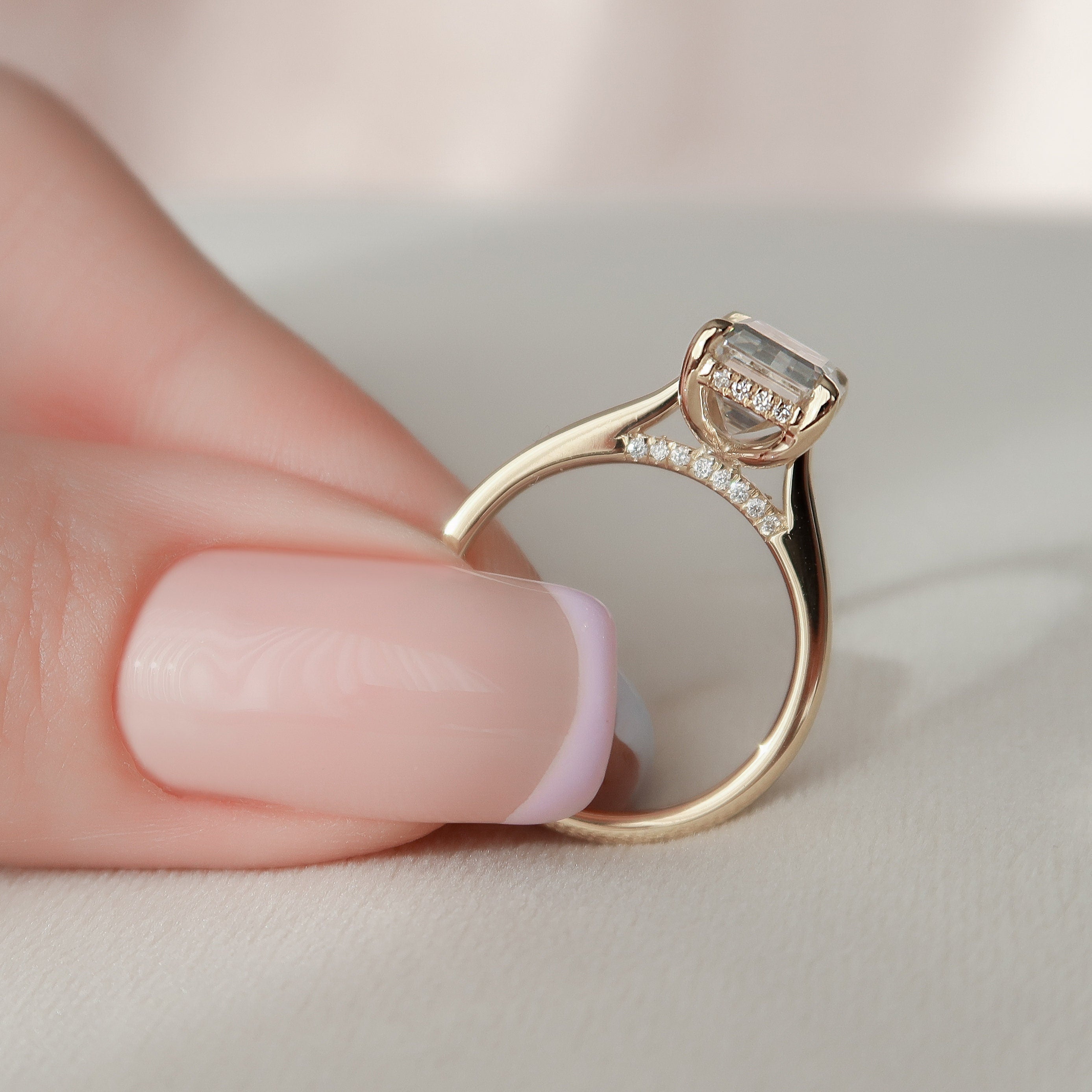 Hidden Halo Engagement Ring
