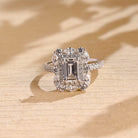 Emerald Cut Moissanite Engagement Ring