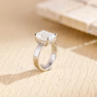 1 Carat Emerald Moissanite Engagement Ring