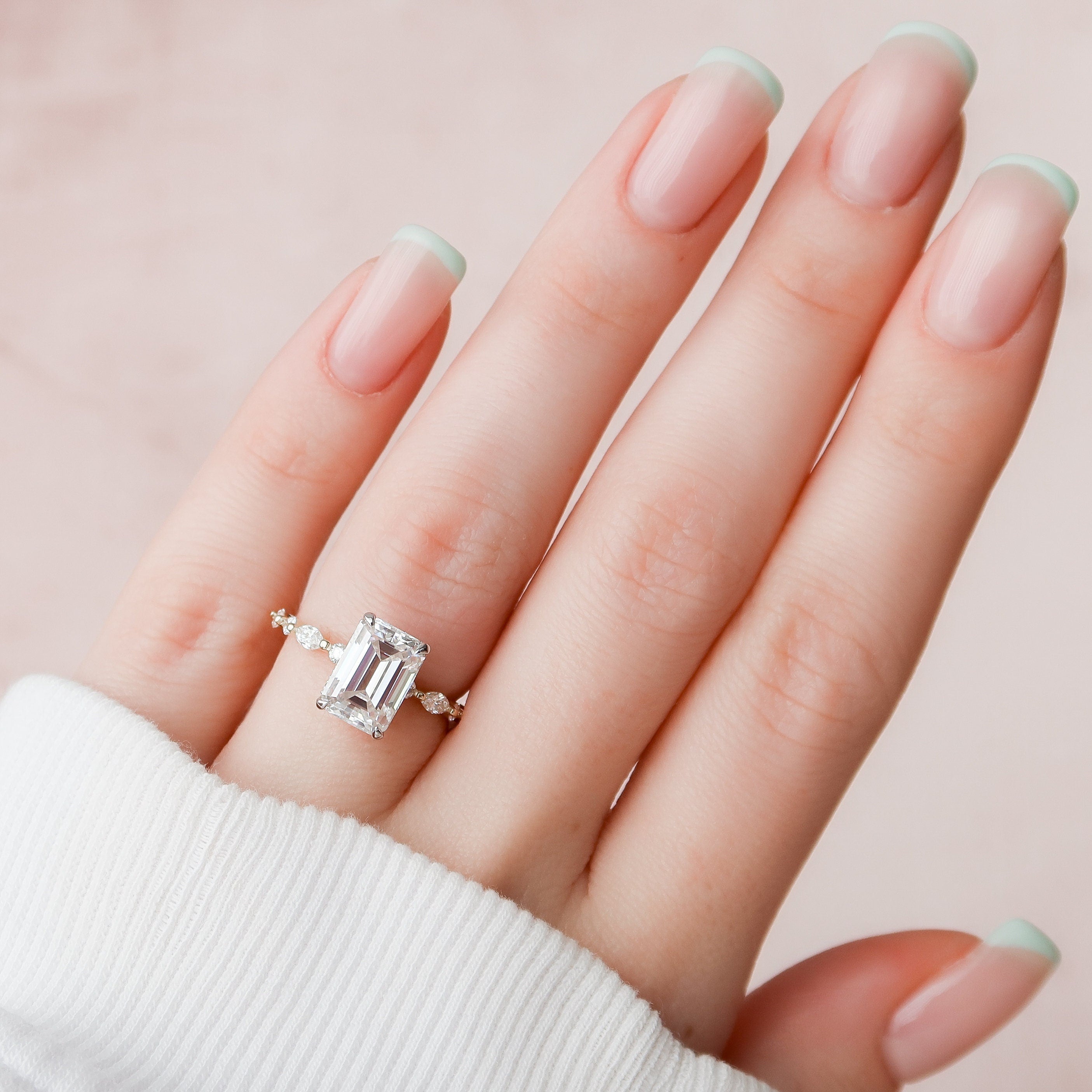 Hidden Halo Moissanite Ring