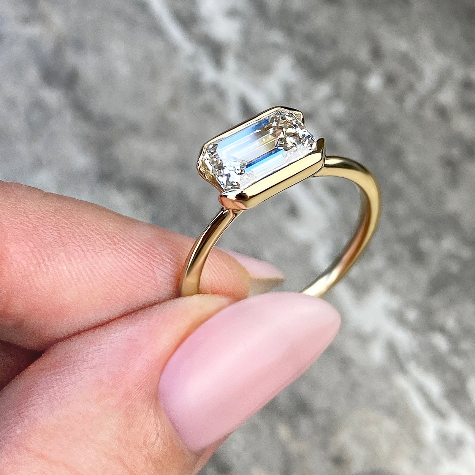 Emerald Cut Moissanite Ring