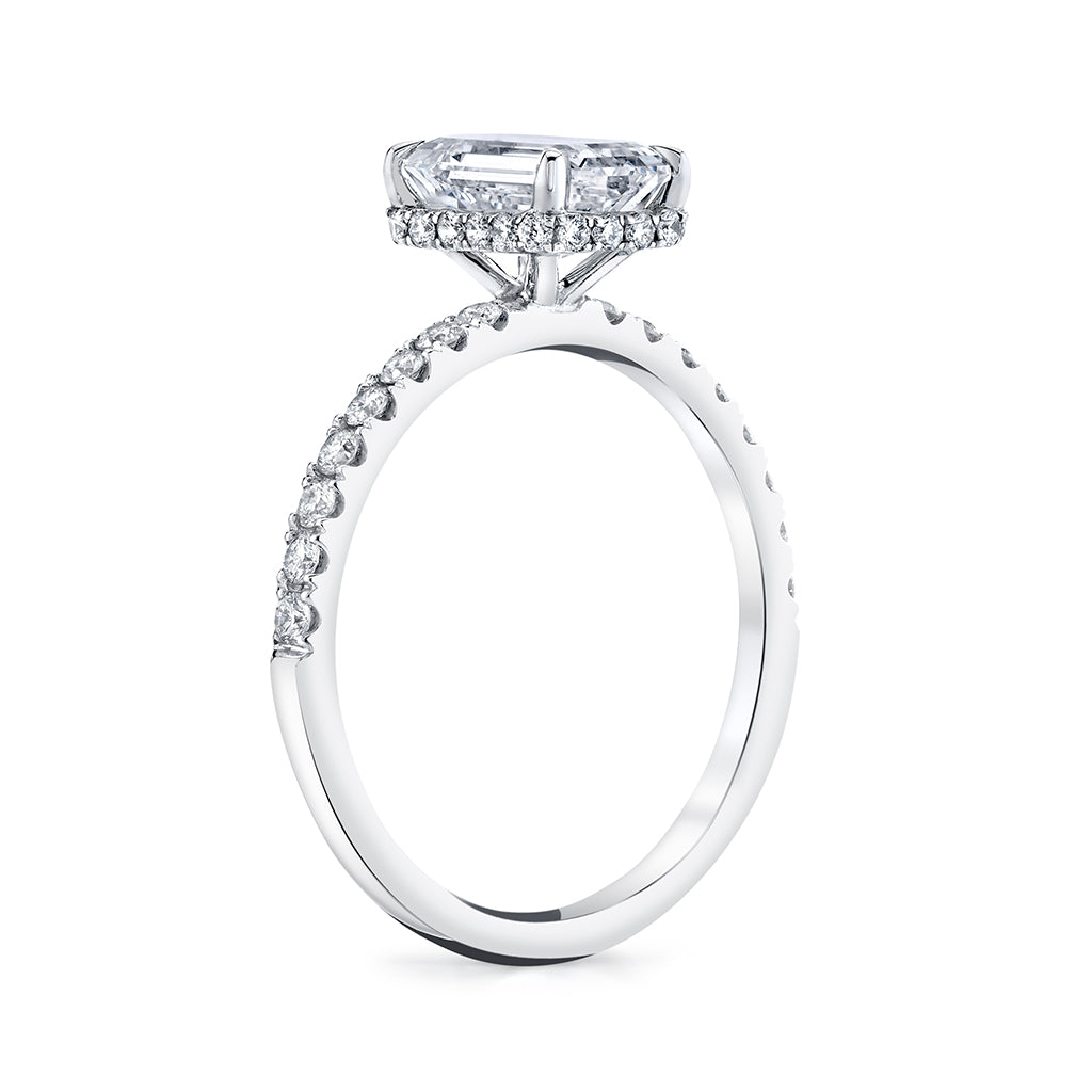 Emerald Hidden Halo Ring
