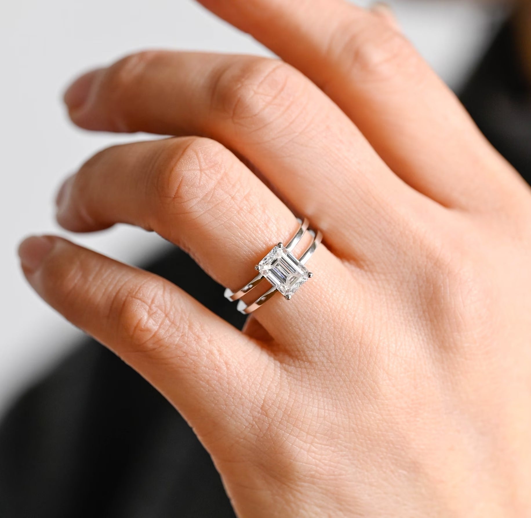 Lab Created Moissanite Ring
