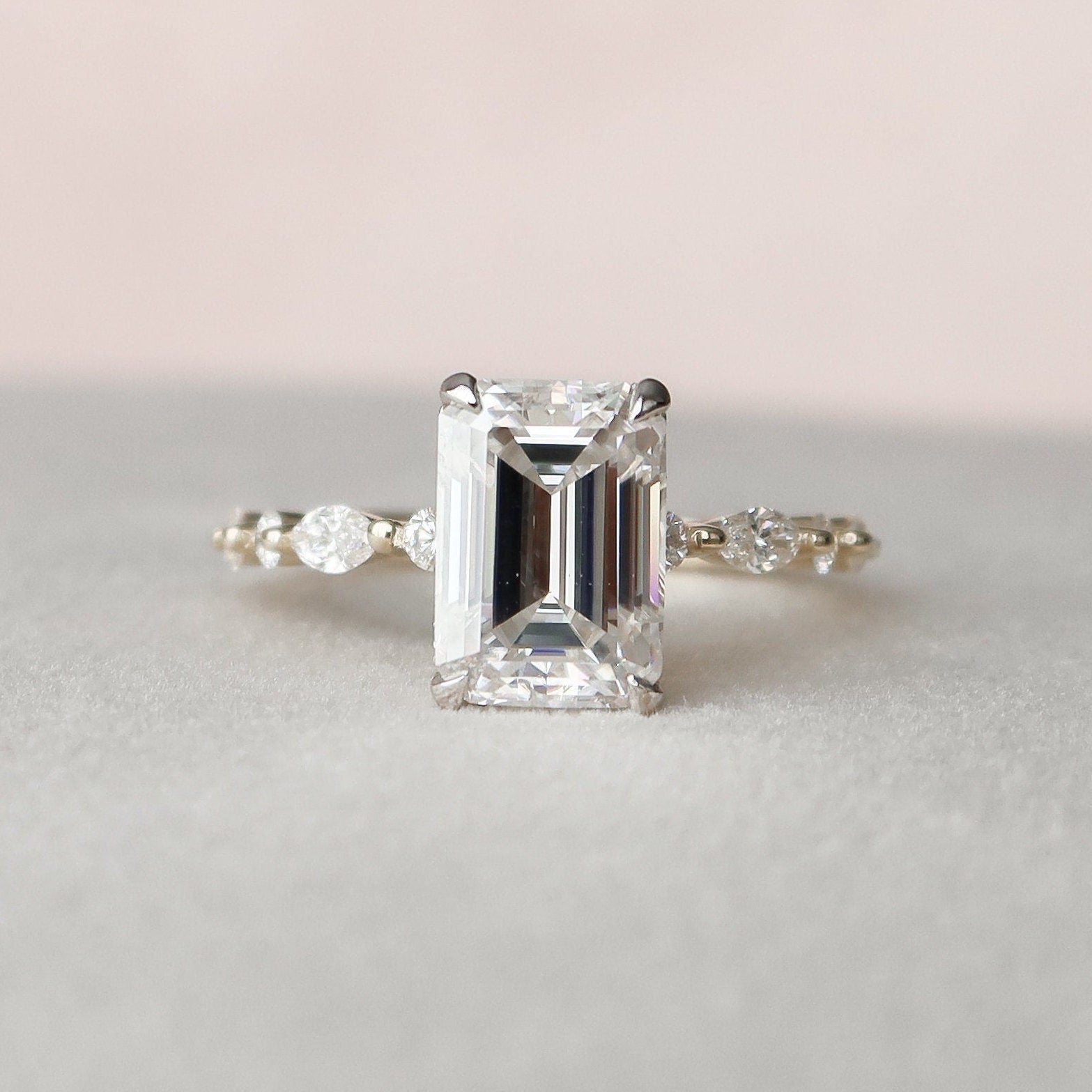 Pave Band Engagement Ring
