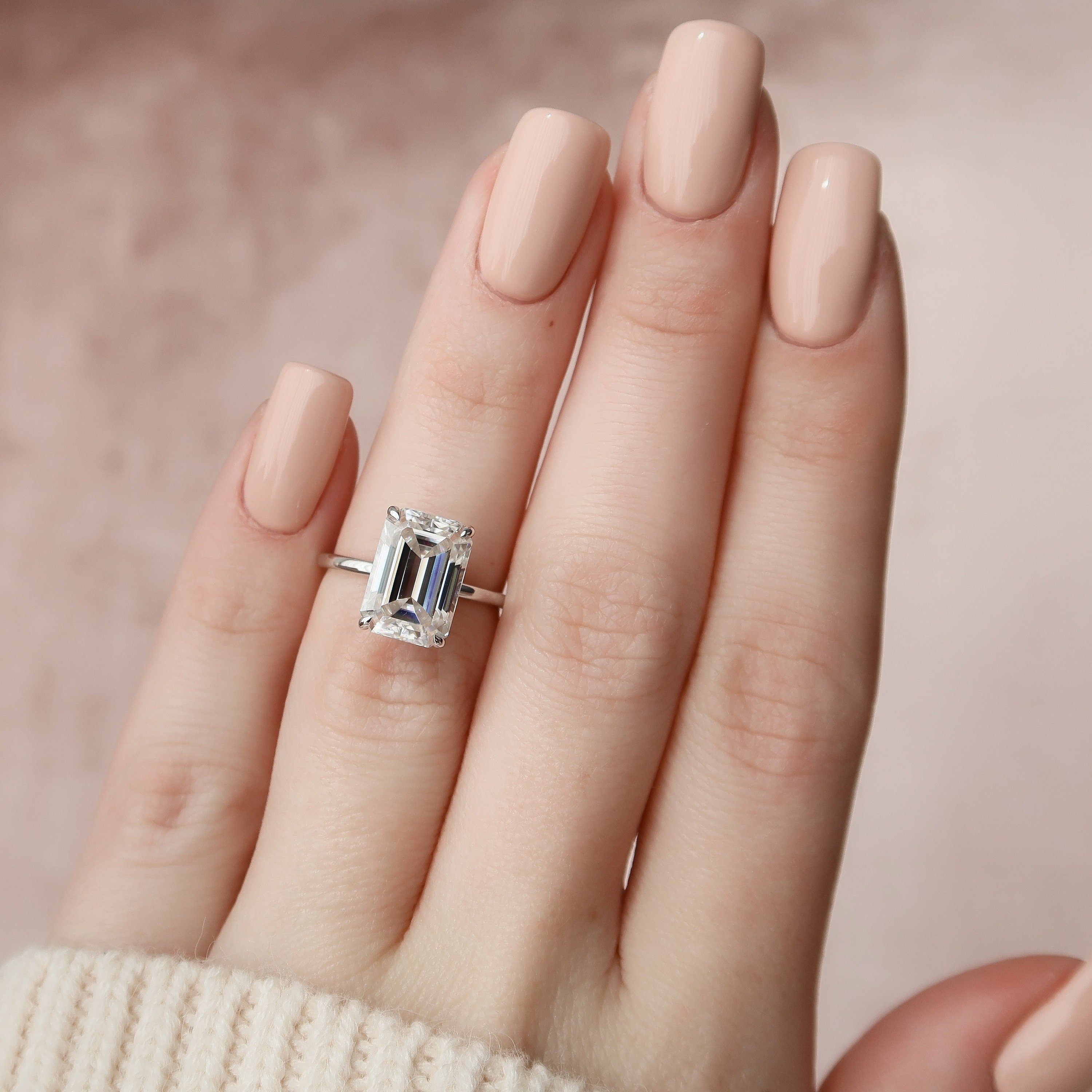 Hidden Halo Moissanite Ring