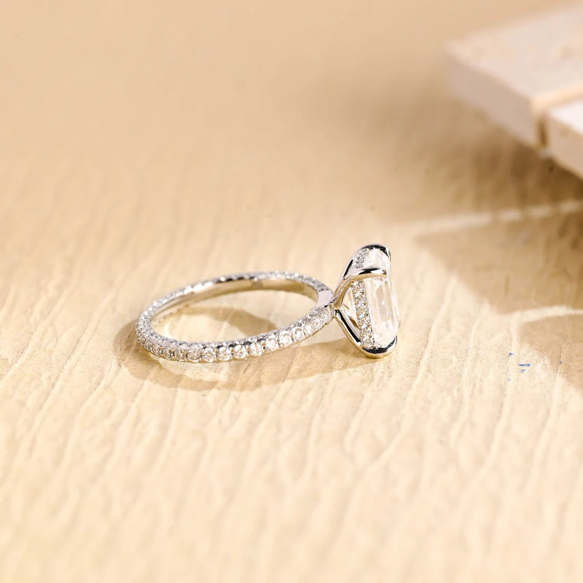 Emerald Hidden Halo Ring
