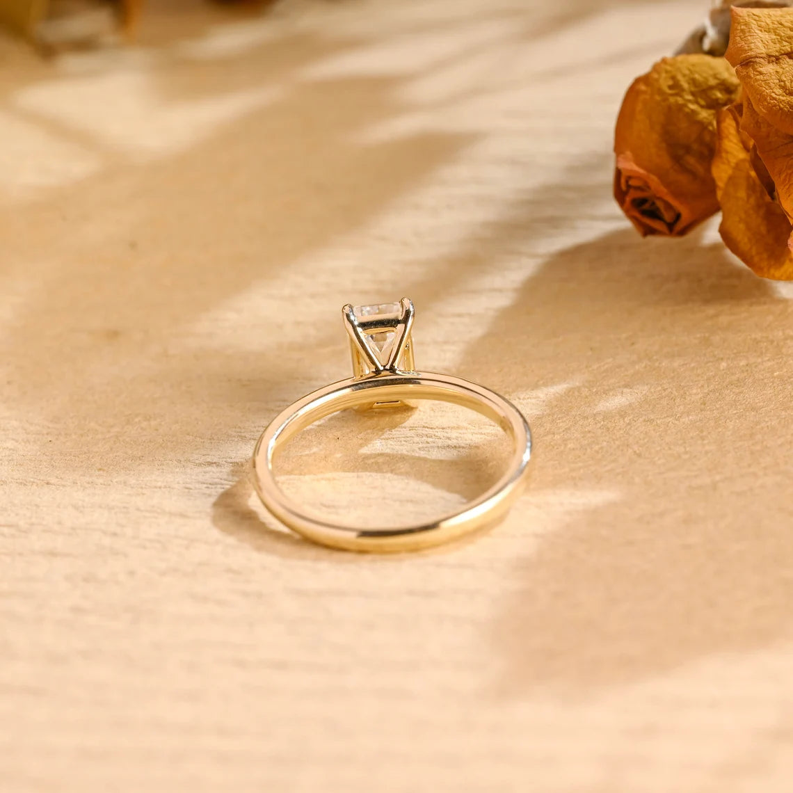 Emerald Solitaire Engagement Ring