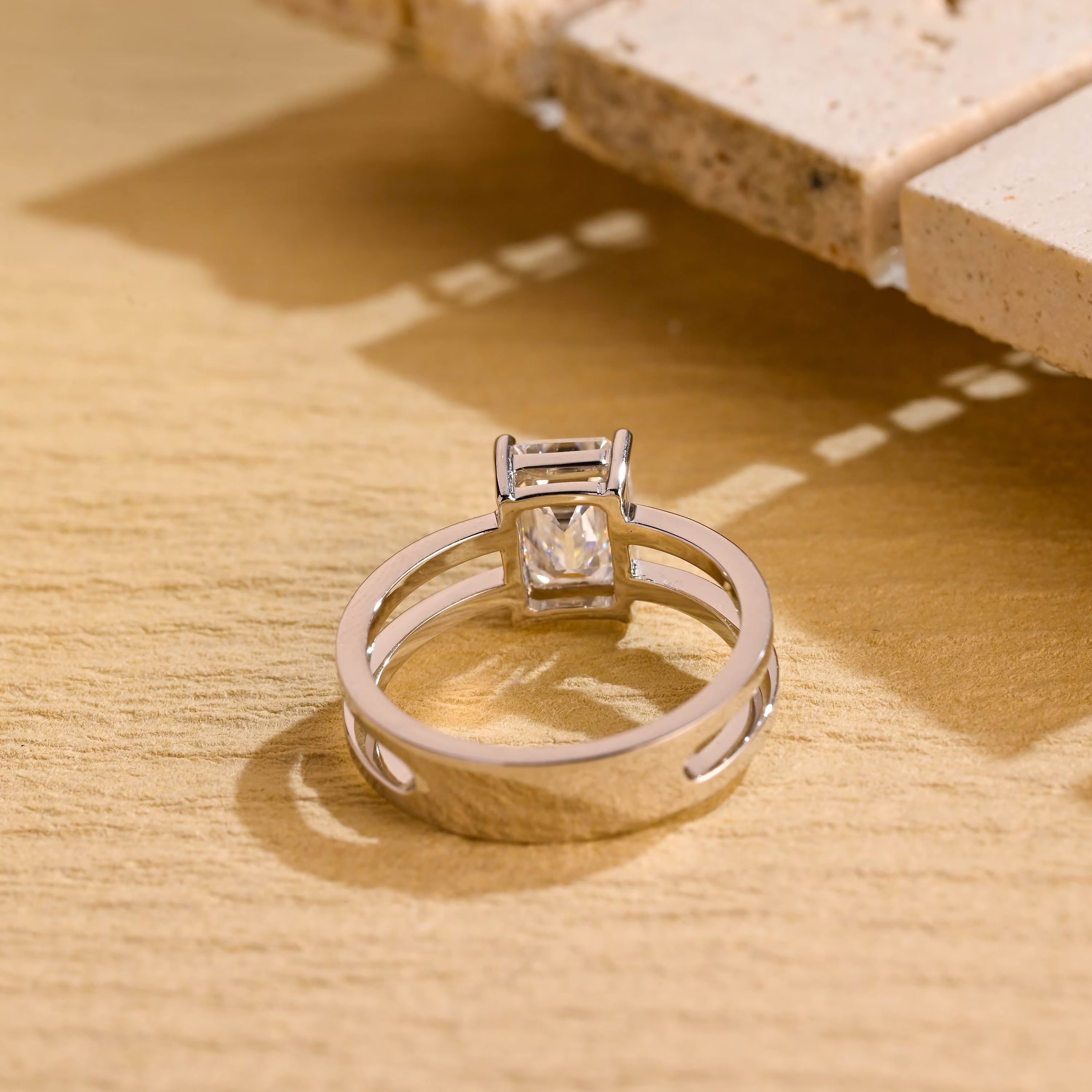 Unique Moissanite Engagement Ring