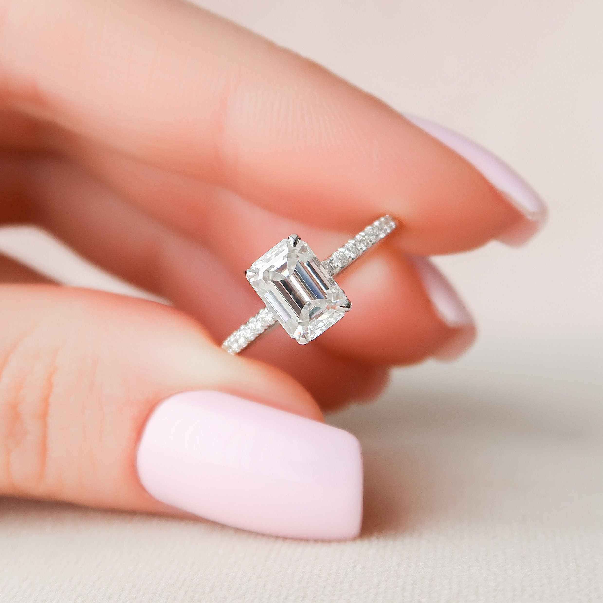 Hidden Halo Engagement Ring