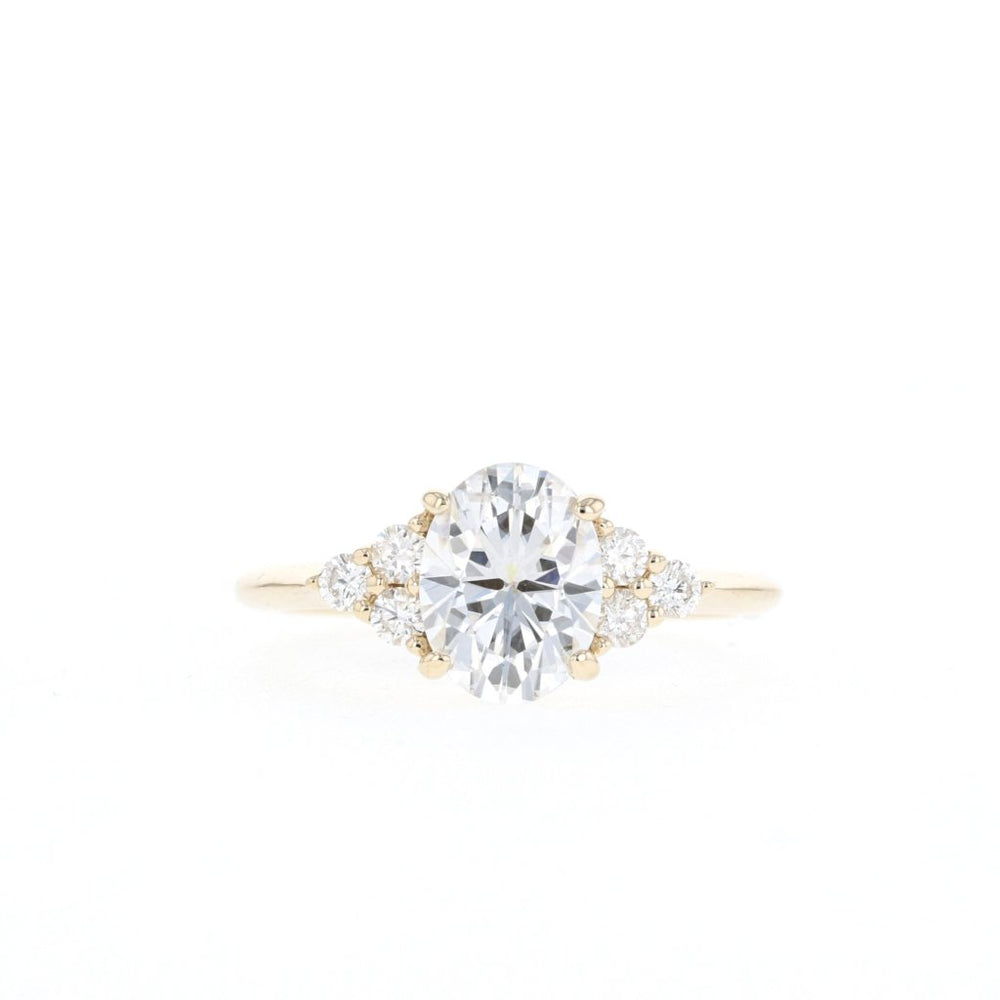 1.20CT Oval Cluster Moissanite Diamond Engagement Ring