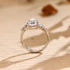 designer pear cluster moissanite engagement ring