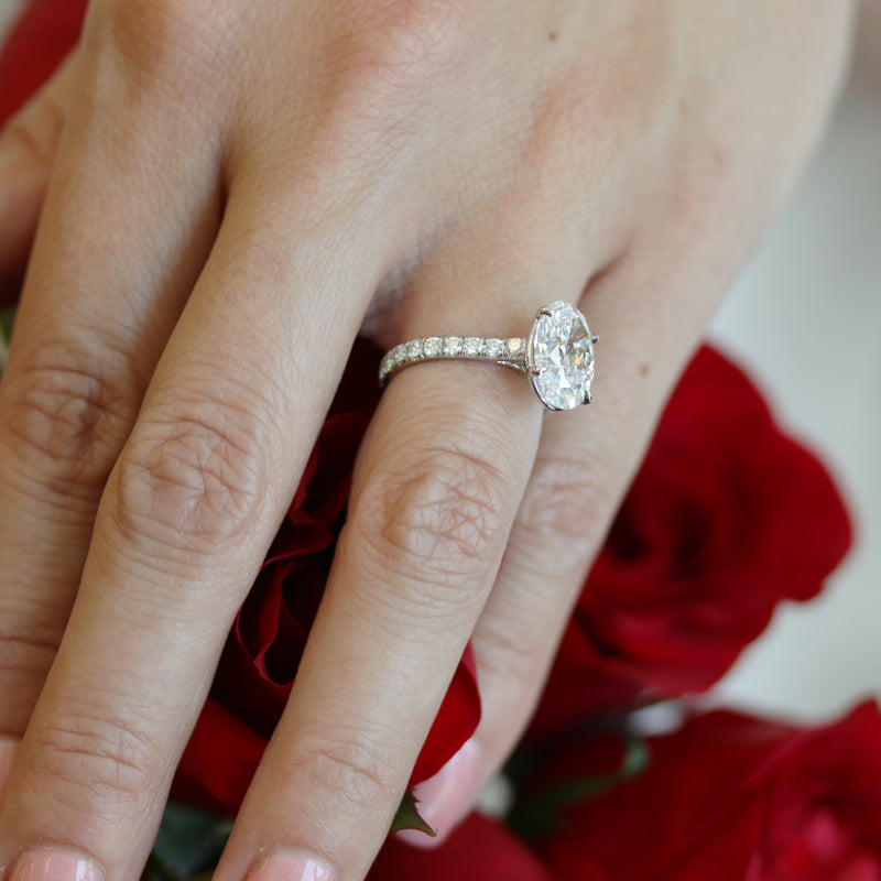 Oval Diamond Alternative Ring