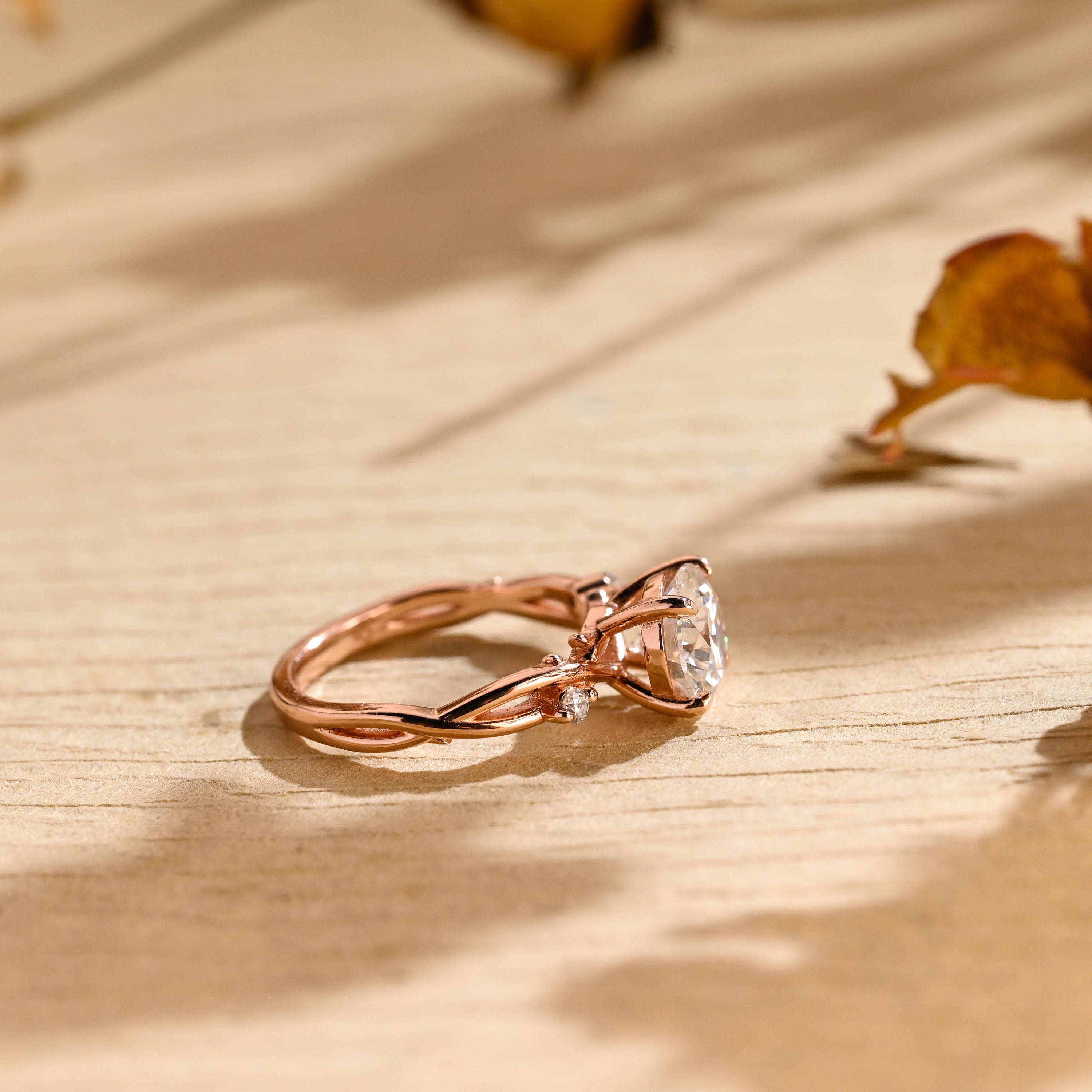 Unique Moissanite Engagement Ring