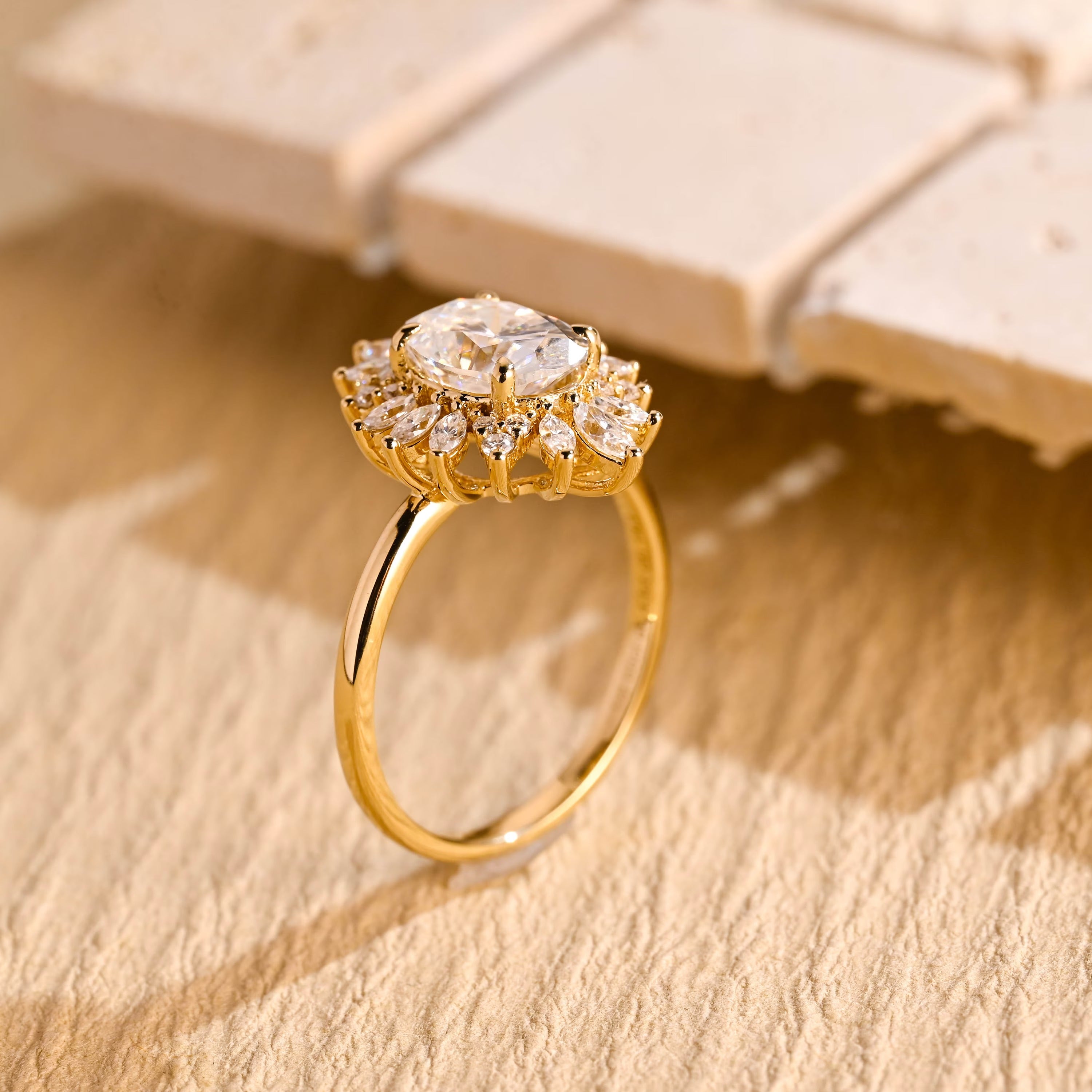 Custom Oval Moissanite Engagement Ring