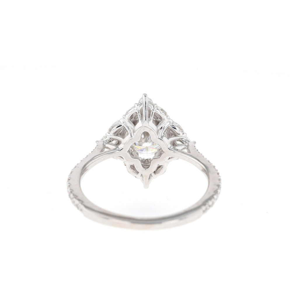 1.20CT Oval Cluster Moissanite Diamond Pave Engagement Ring For Women