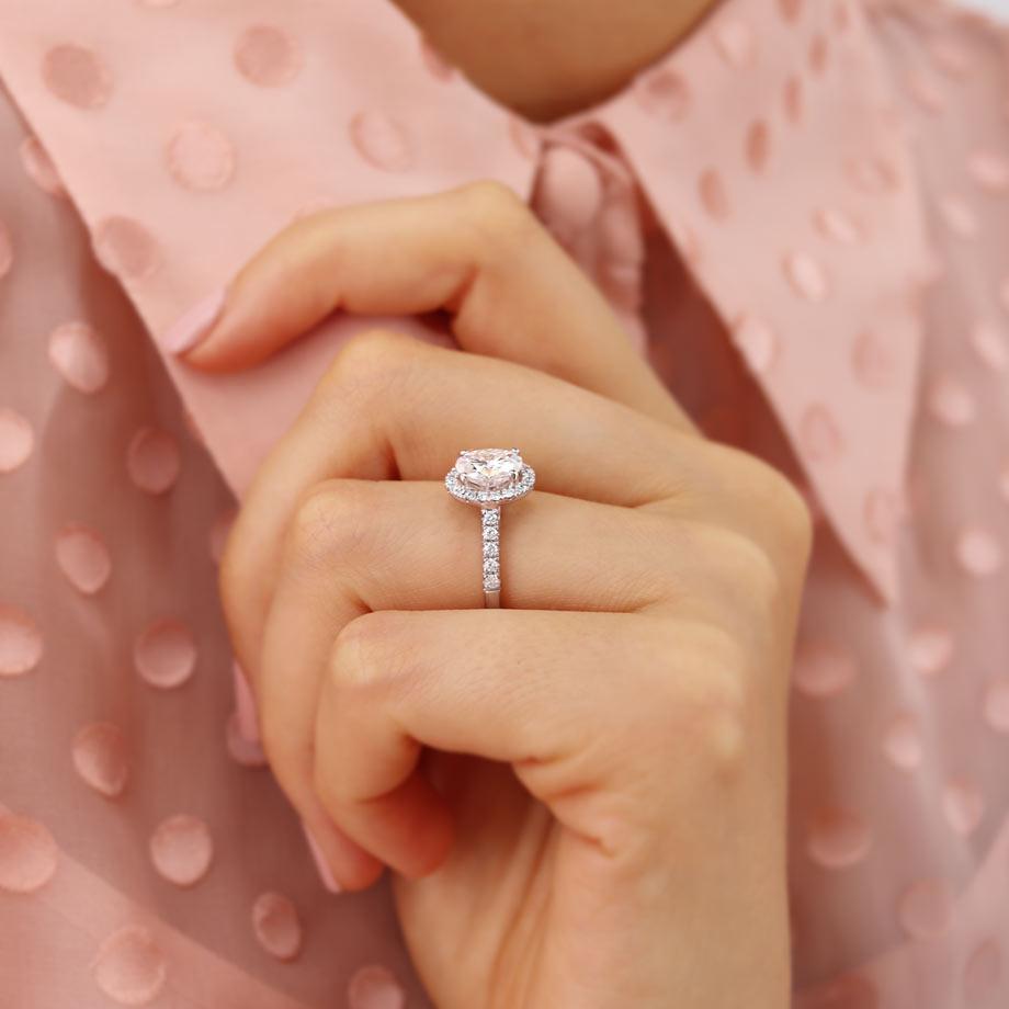 Halo Moissanite Engagement Ring