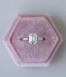 2.25ct Emerald Cut Moissanite Solitaire Diamond Engagement Ring
