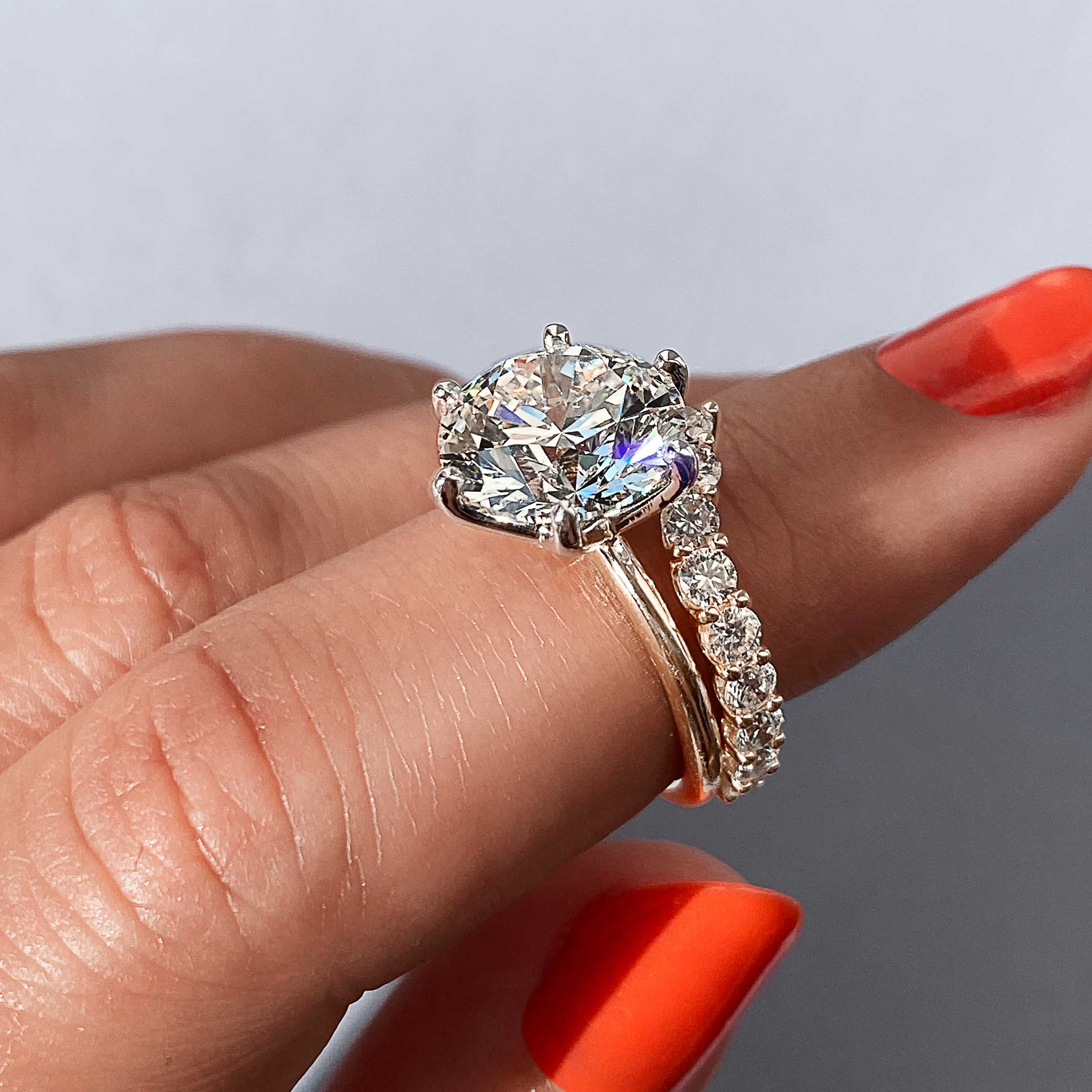 Moissanite wedding necklace and earrings