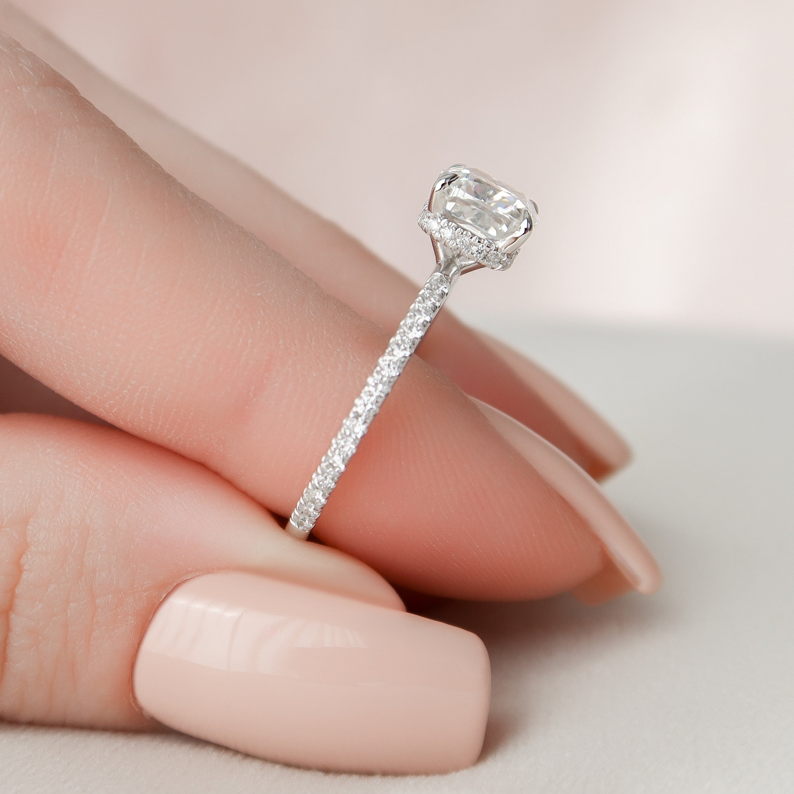 Solid Gold Moissanite Ring