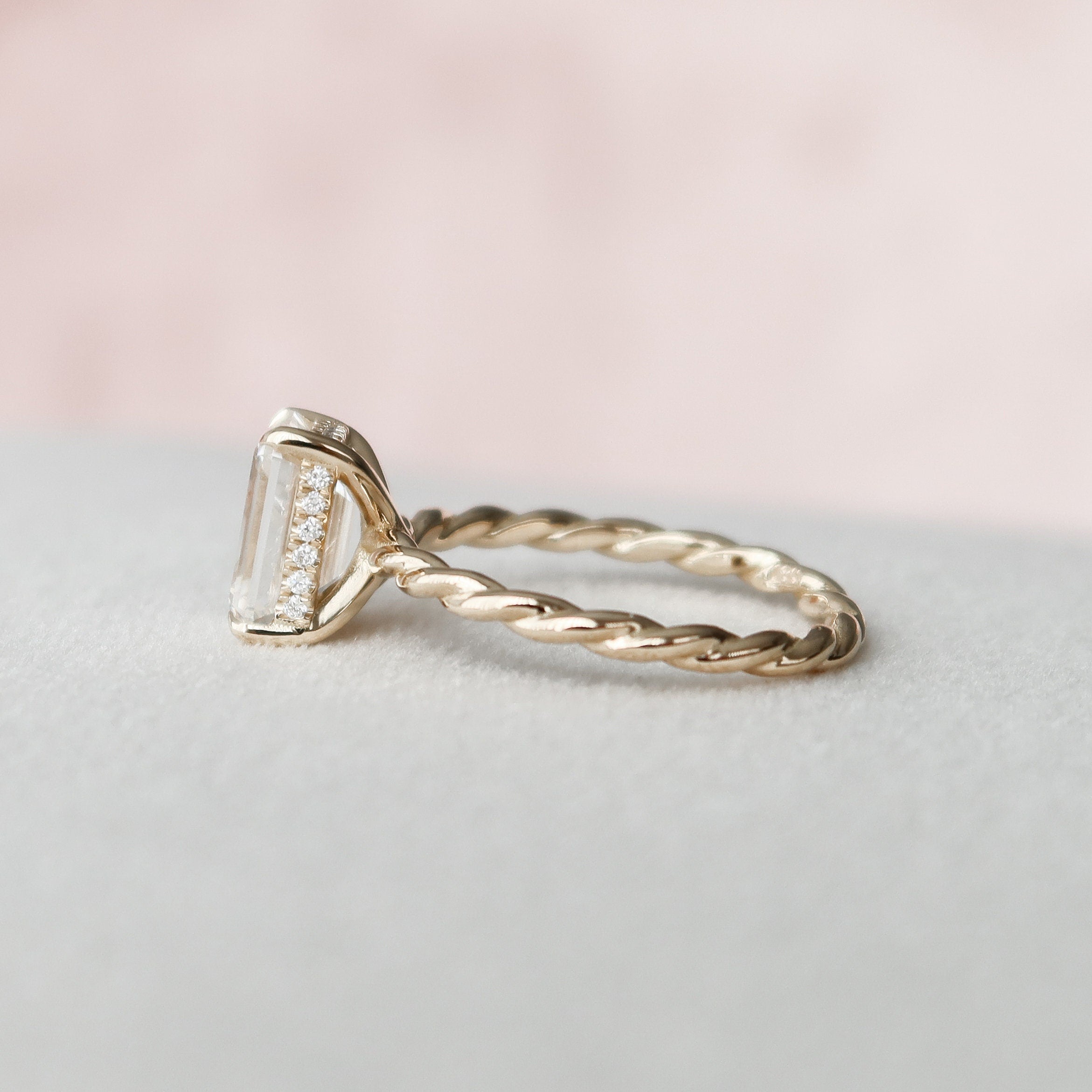 Twisted Band Moissanite Ring