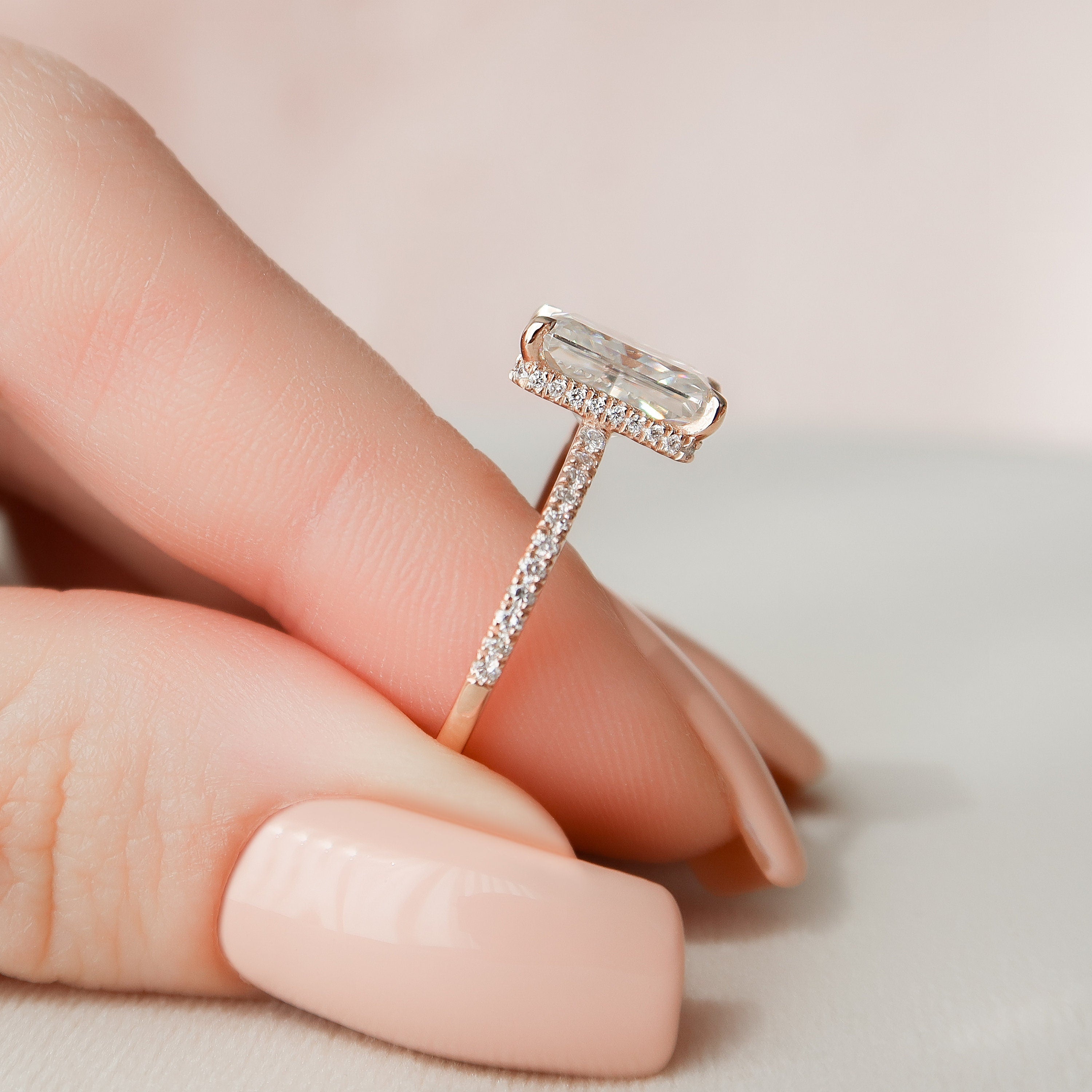 Solid Gold Moissanite Ring