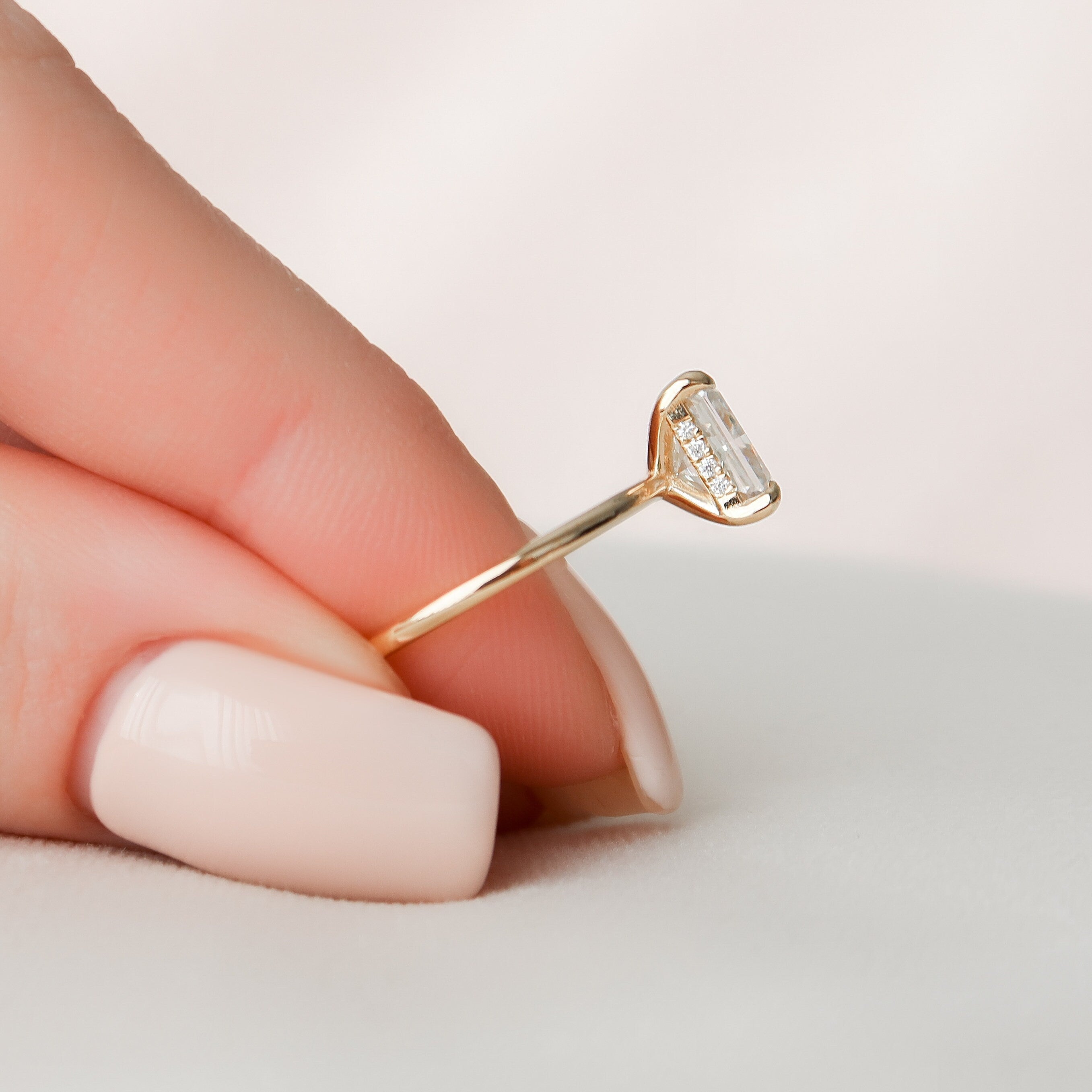 Hidden Halo Moissanite Ring