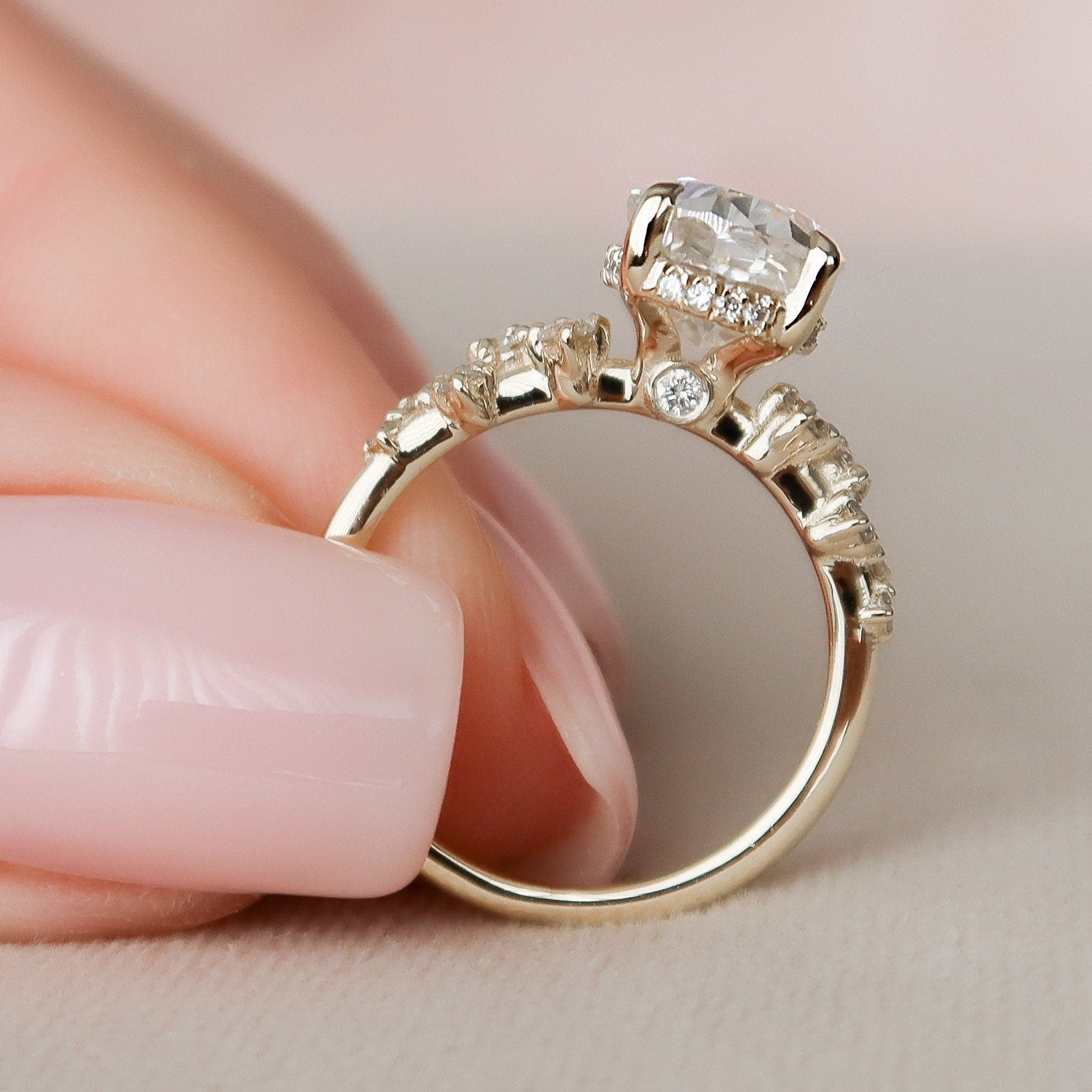 Halo Moissanite Ring