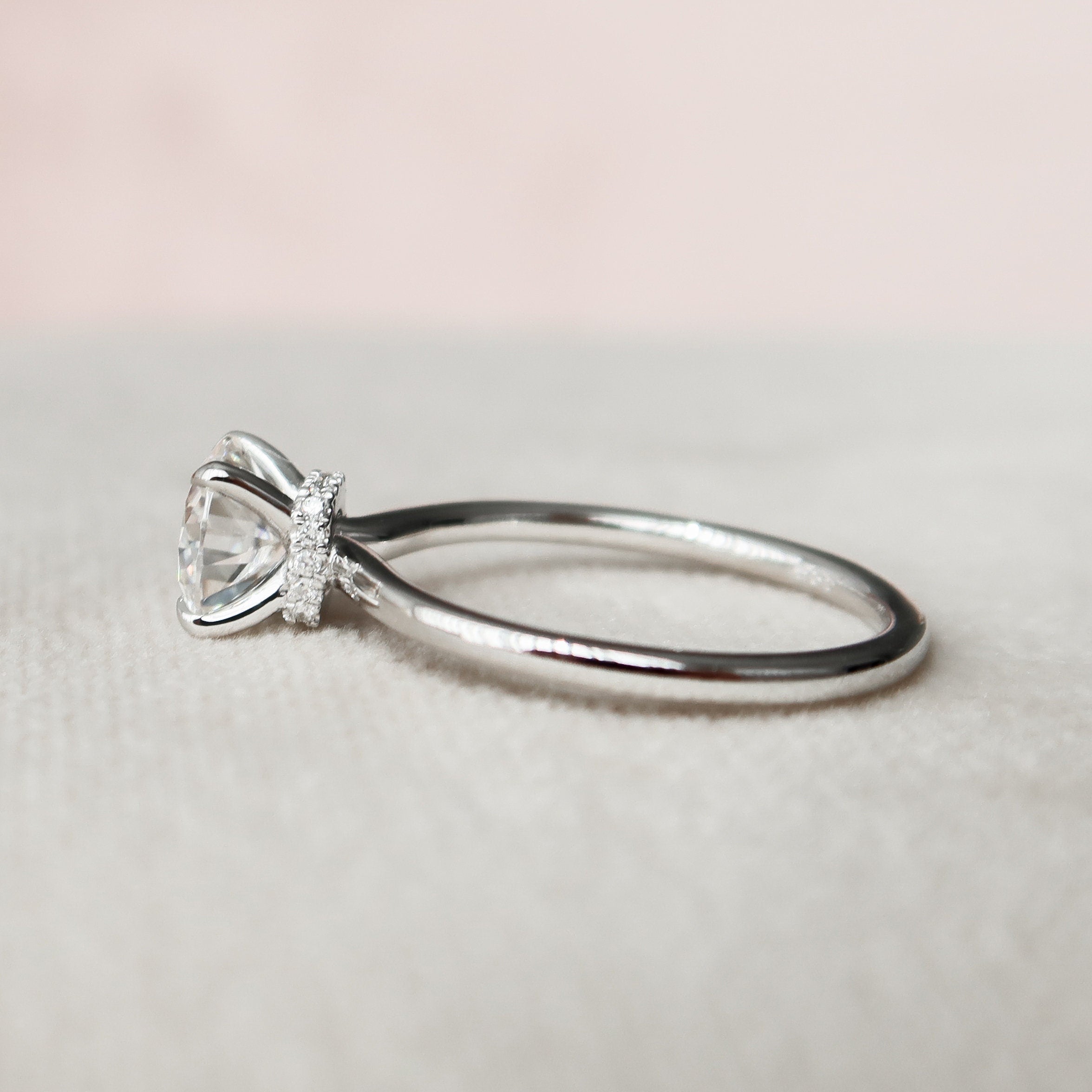 Hidden Halo Engagement Ring
