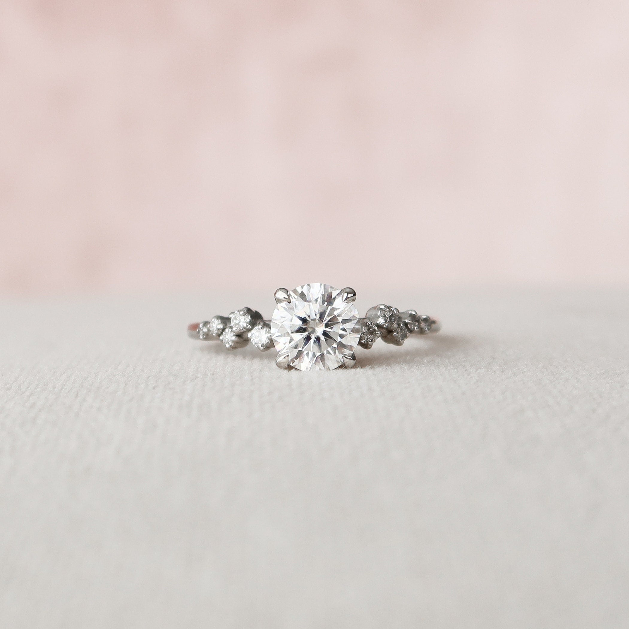 Round Cut Moissanite Ring