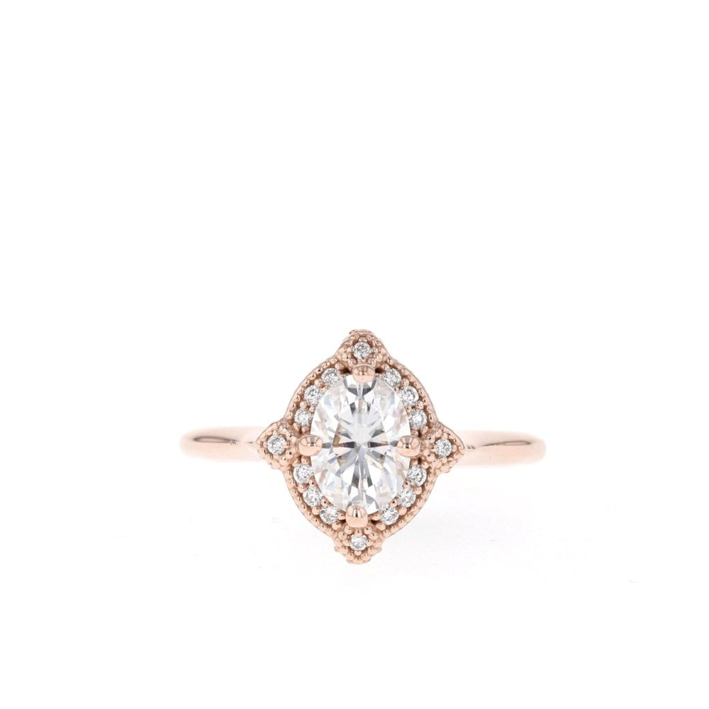 High Sparkle Oval Moissanite Ring