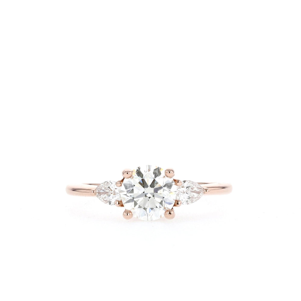 1.05CT Three Stone Round Moissanite Diamond Solitaire Engagement Ring