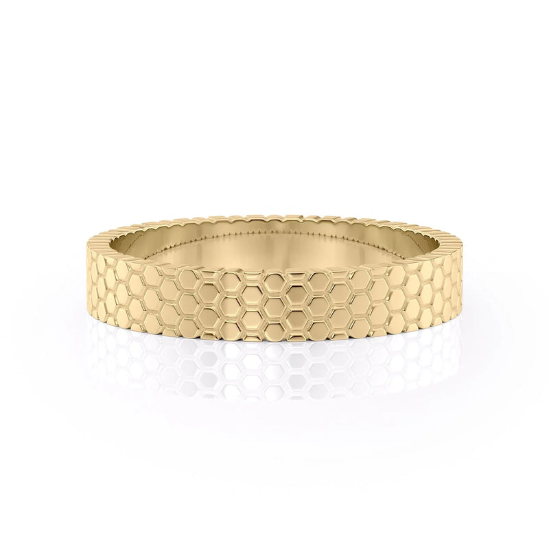 Honeycomb Texture Wedding Band
