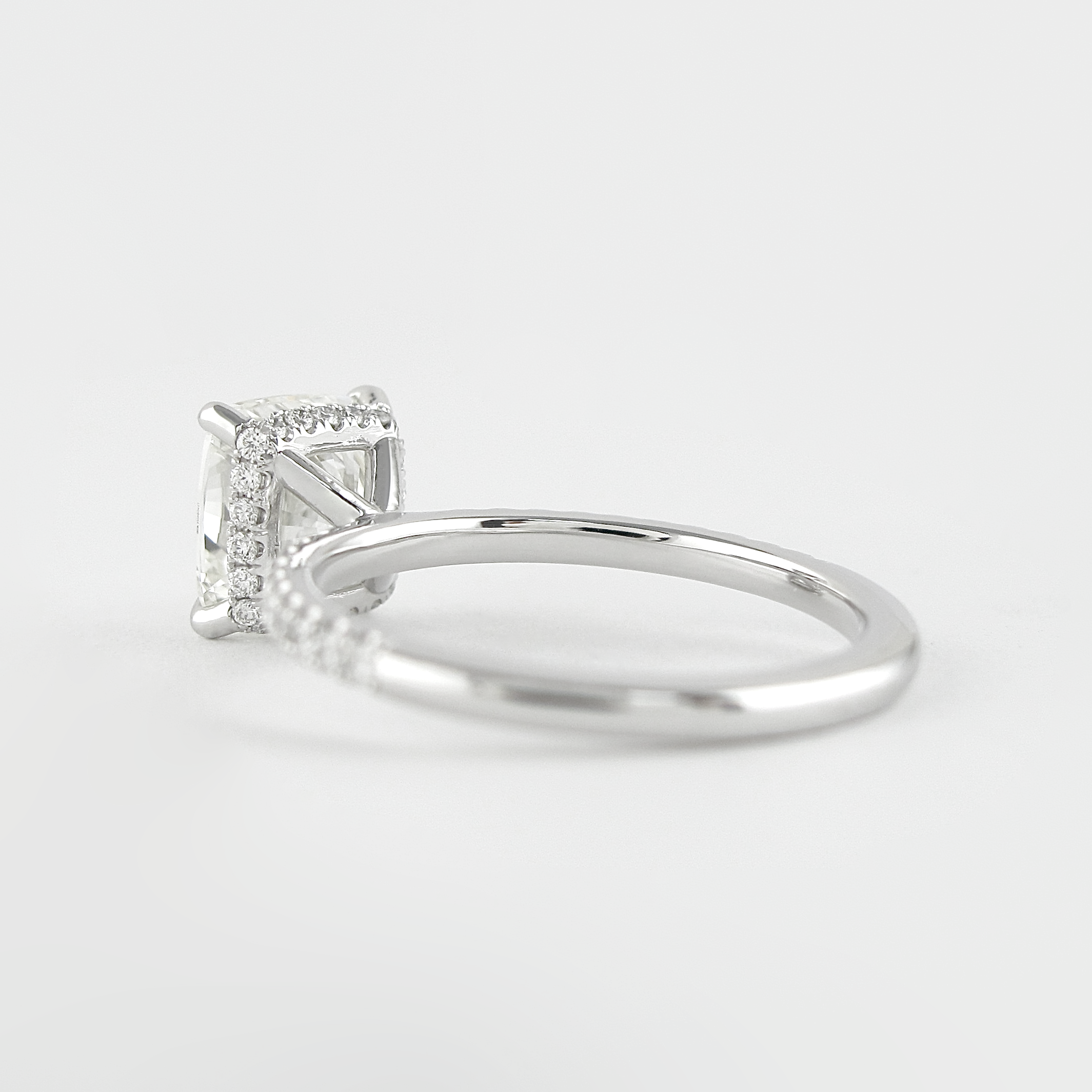1.80CT Cushion Pave Moissanite Diamond Hidden Halo Engagement Ring