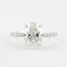 1.33CT Oval Cut Hidden Halo Moissanite Engagement Ring