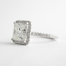 2.0CT Princess Cut Halo Moissanite Engagement Ring