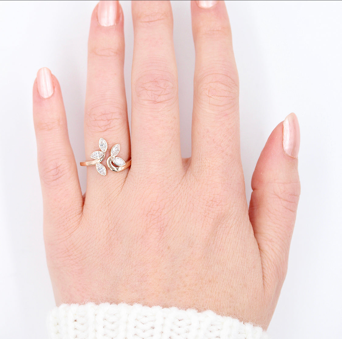 1.05CT Marquise Bezel Set Moissanite Diamond Unique Engagement Ring For Women