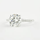 1.0CT Round Pave Moissanite Diamond Hidden Halo Engagement Ring