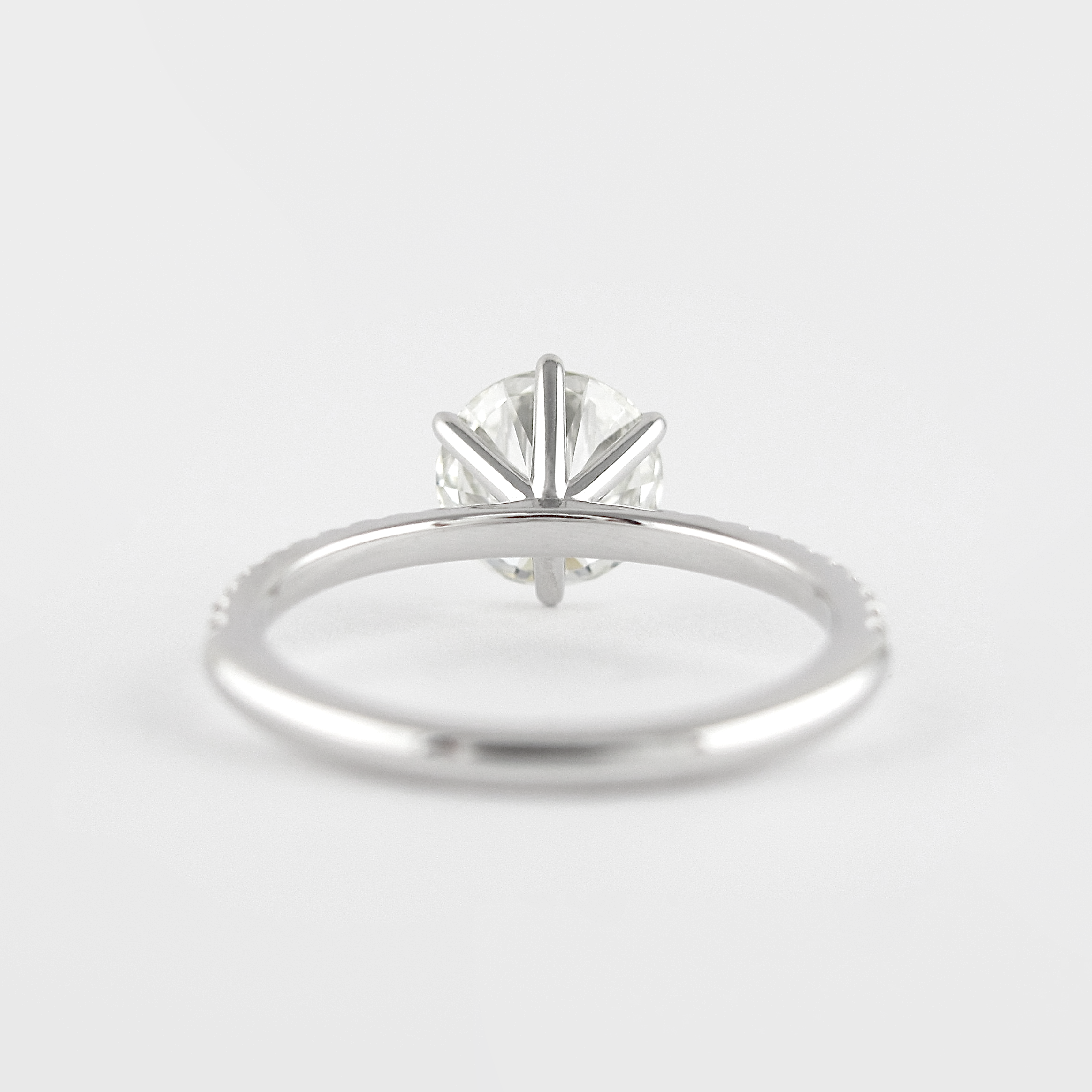 1.20CT Round Six Prong Moissanite Diamond Pave Engagement Ring
