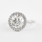 1.0CT Round Pave Moissanite Diamond Halo Engagement Ring In Solid Gold