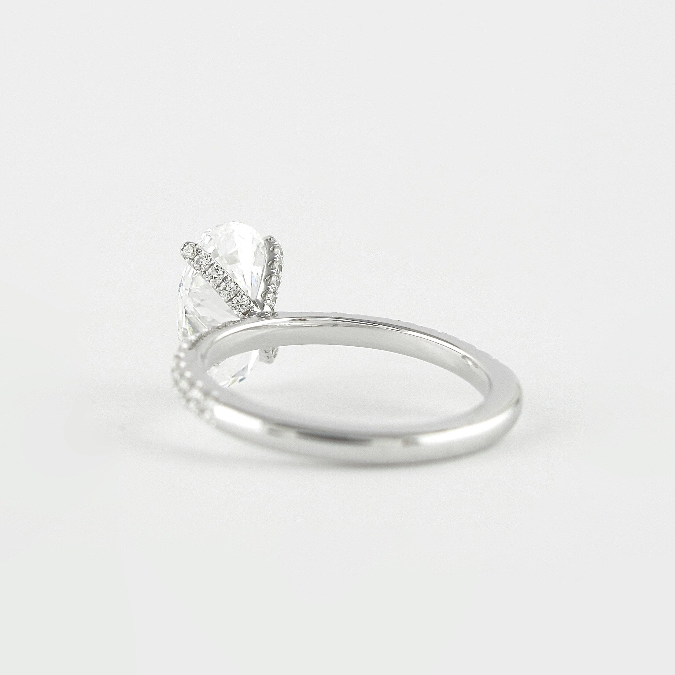 1.33CT Oval Four Prongs Moissanite Diamond Pave Engagement Ring For Women