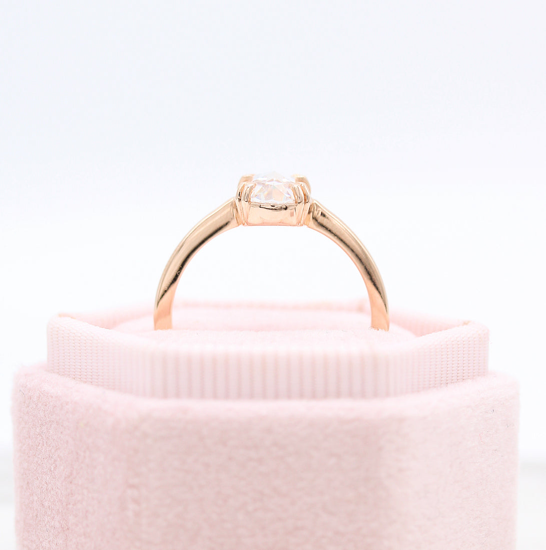 Moissanite engagement rings with milgrain detail
