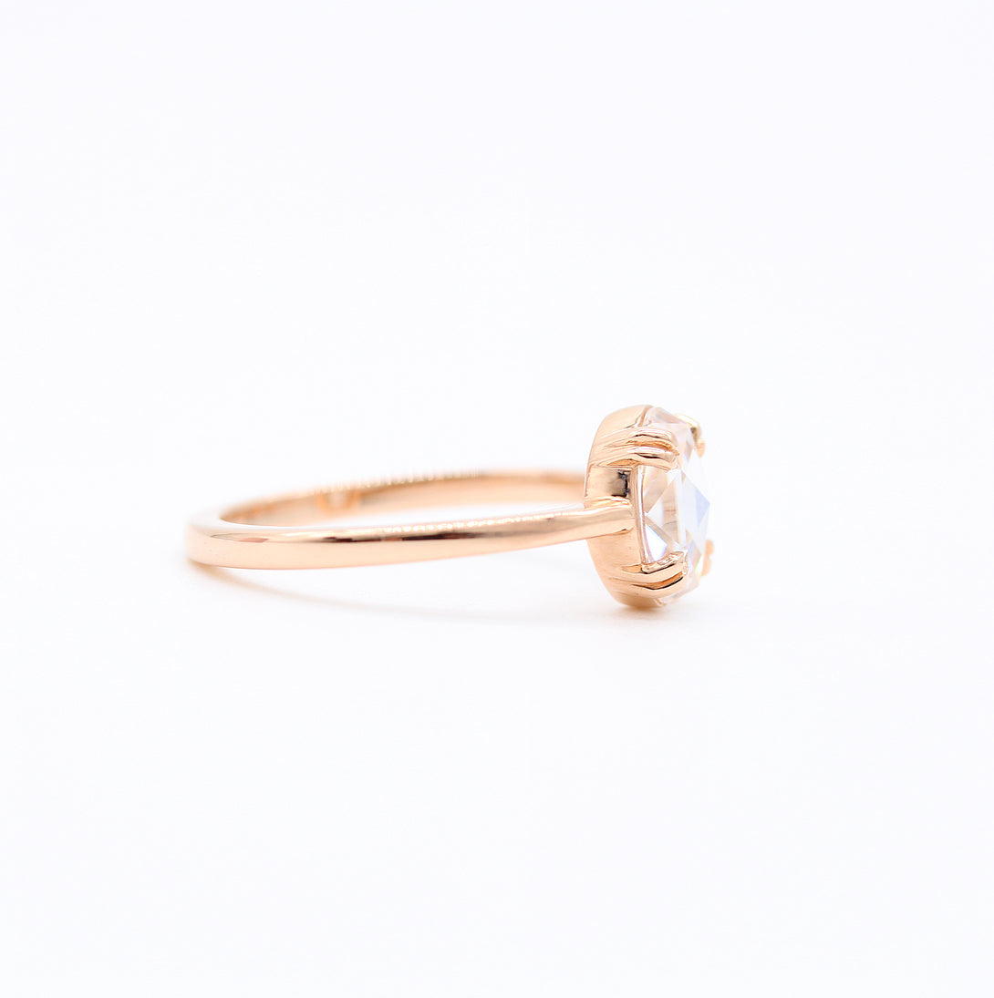 Vintage rose gold moissanite engagement rings