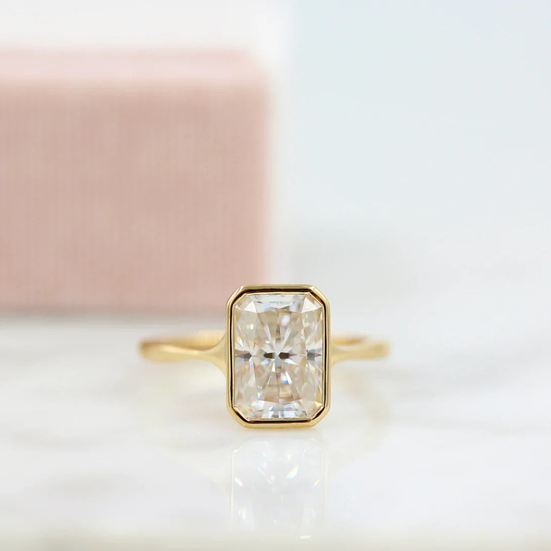 Moissanite wedding jewelry for bride and groom