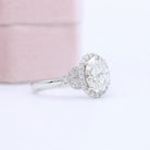 1ct Oval Halo Moissanite Diamond Cluster Engagement Ring For Women