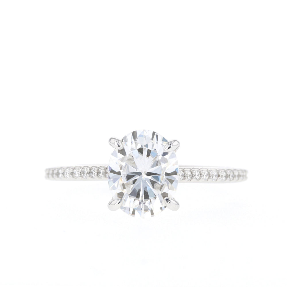 1.60Ct Oval Cut Moissanite Pave Diamond Engagement Ring