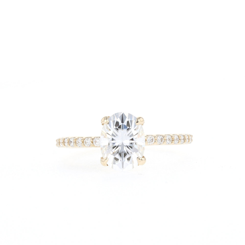 1.60Ct Oval Cut Moissanite Pave Diamond Engagement Ring
